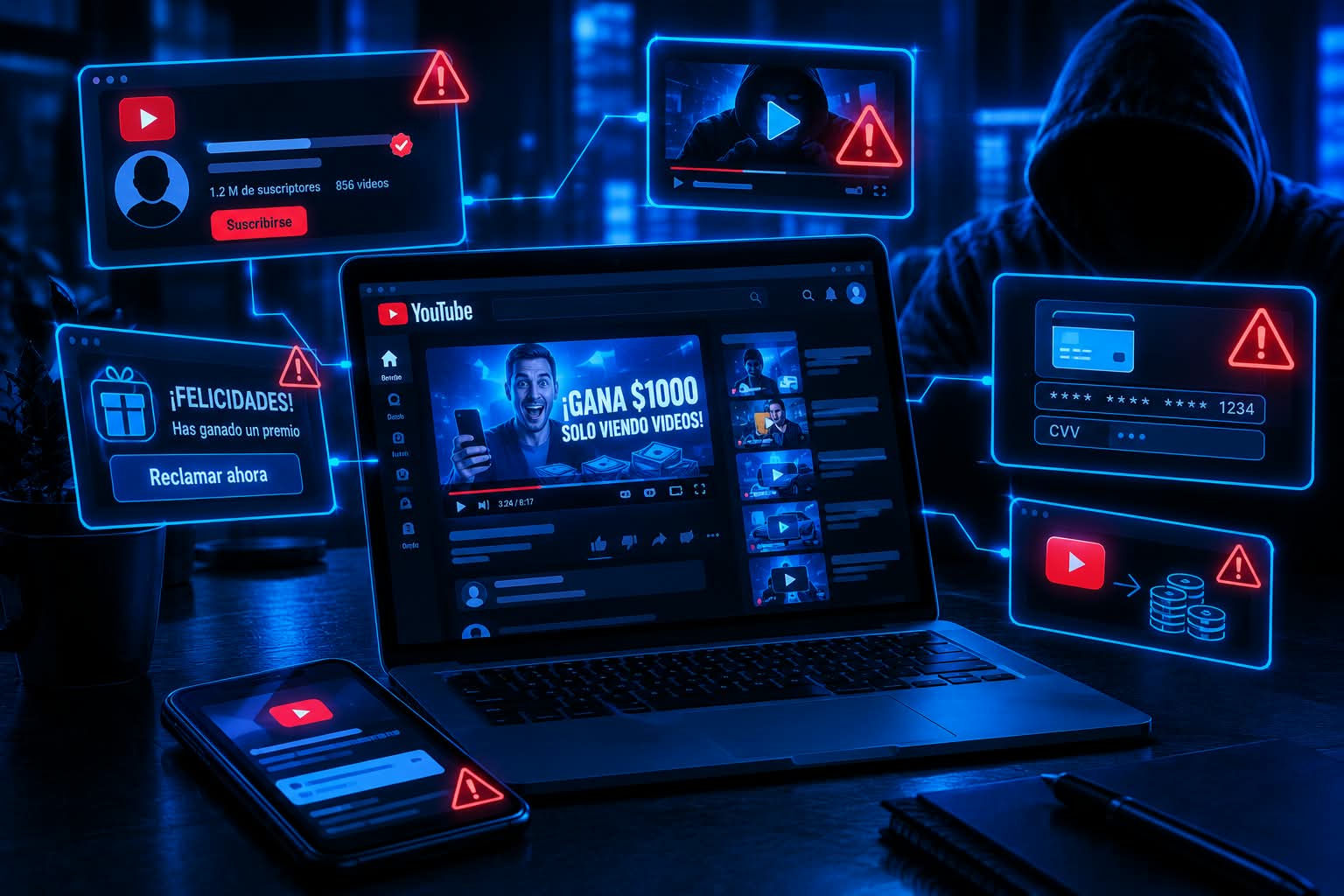 ¿Te llegó una colaboración para YouTube? El detalle que puede revelar si es una estafa