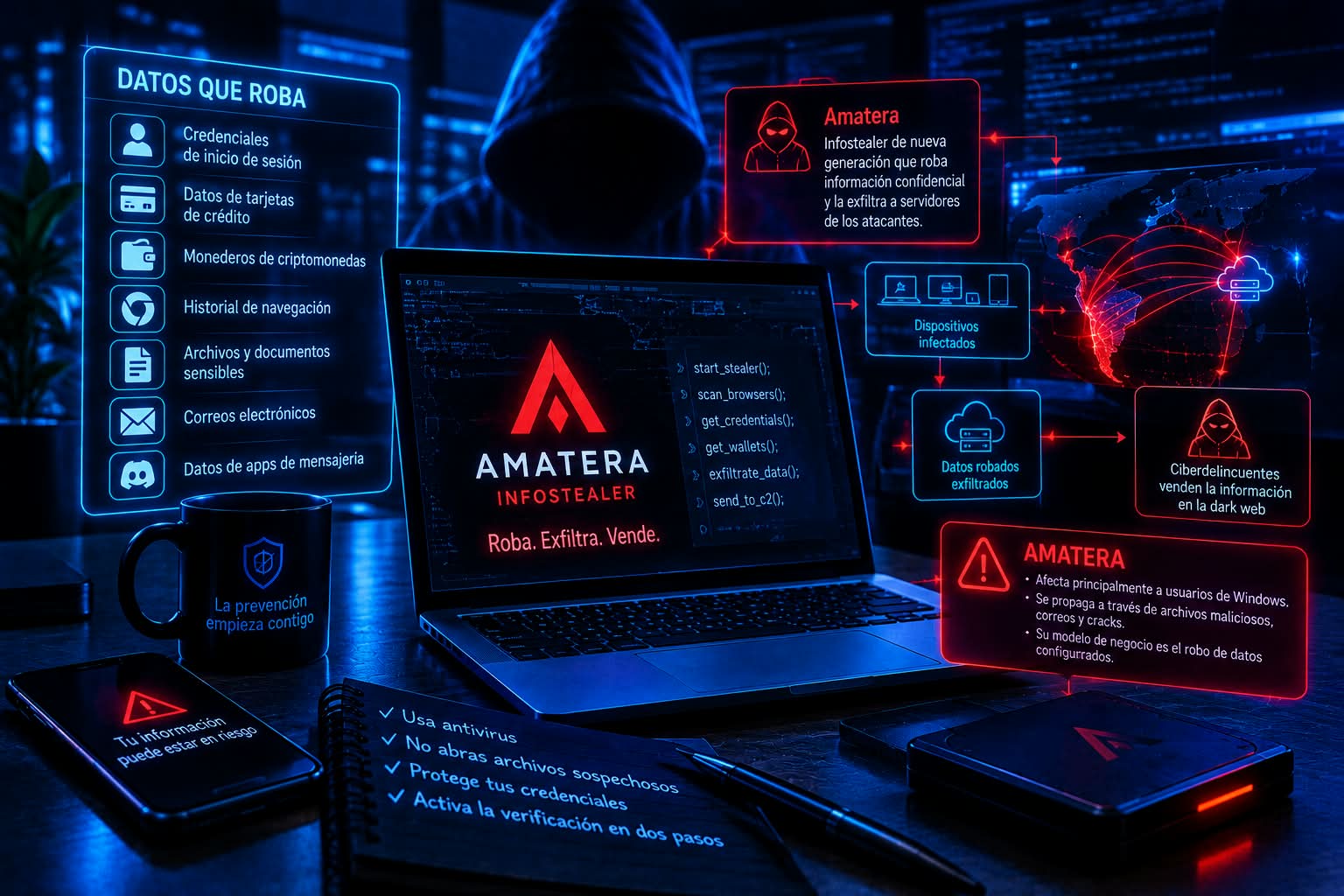 Amatera: cómo funciona el infostealer que lidera las detecciones en América Latina